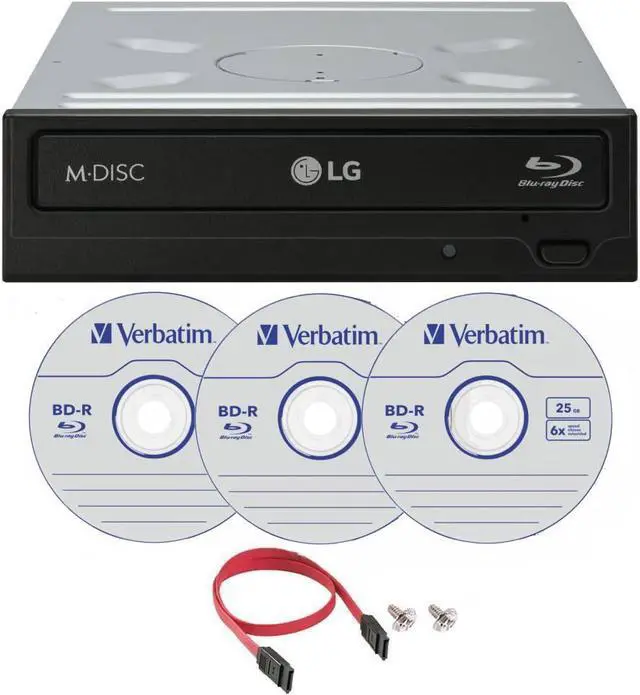 Main image of LG WH16NS40 16X Blu-ray BDXL DVD CD Internal Burner Drive Bundle with Free 3pk 25GB M-DISC BD + SATA Cable + Mounting Screws