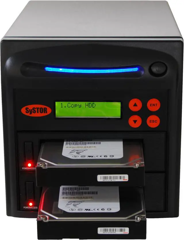Alt view image 3 of 7 - Systor 1:1 SATA Hard Drive Duplicator & Sanitizer - 5.4GB/Min - Copy & Erase 2.5 SDD Solid State & 3.5 HDD Disks (SYS101HS-DP) - 90MB/Sec, Dual Port Hot Swap