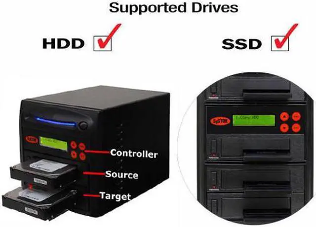 Alt view image 4 of 4 - Systor 1:1 SATA Hard Drive Duplicator & Sanitizer - 18GB/Min - Copy & Erase 2.5 SDD Solid State & 3.5 HDD Disks (SYS301DP) - 300MB/Sec, Dual Port Hot Swap