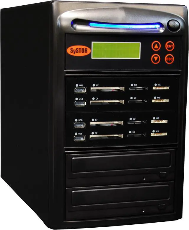 Main image of Systor 1 to 3 All-in-One Combo - Flash Media Card (USB/SD/CF/MS) + Single DVD Duplicator - SYS-USBSDCF-03