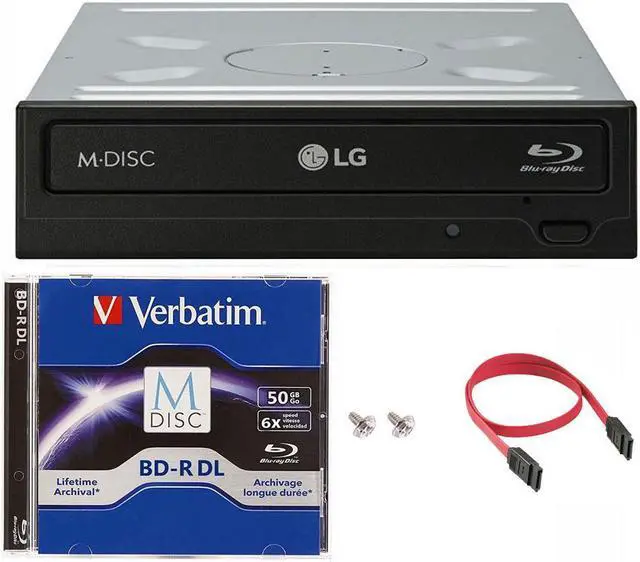 Main image of LG WH14NS40 16X Blu-ray BDXL DVD CD Internal Burner Drive Bundle with Free 50GB M-DISC BD-R DL + SATA Cable + Mounting Screws