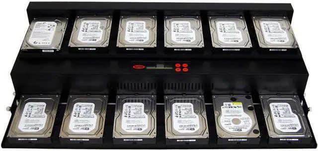 Main image of Systor 1:11 Flatbed SATA Hard Drive Duplicator & Sanitizer - 9GB/Min - Copy & Erase 2.5 SDD Solid State & 3.5 HDD Disks 150MB/Sec (SYS11HDD)