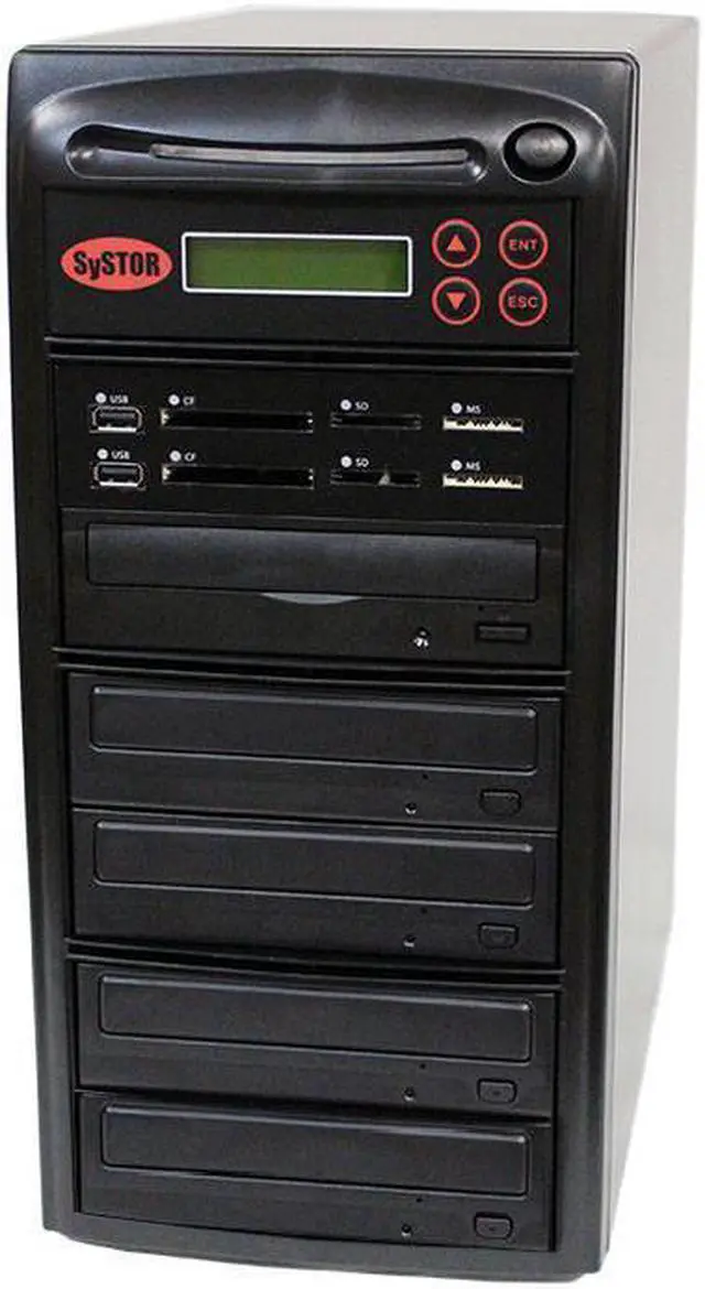 Main image of Systor Blu-ray BDXL Multi Media Center PLUS - Flash Memory Drive (USB/SD/CF/MS/MMC) to Disc Backup + 1 to 4 SATA CD/DVD/BD Duplicator (PMBC-P-BD-04)