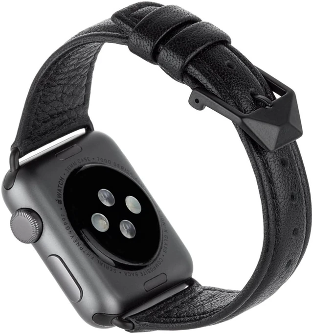 Alt view image 10 of 15 - Case-Mate Black Signature Leather 38mm or 40mm Apple Watch Band