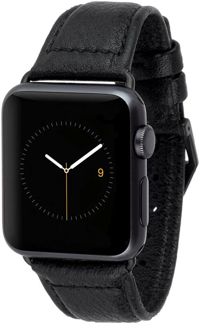Alt view image 8 of 15 - Case-Mate Black Signature Leather 38mm or 40mm Apple Watch Band