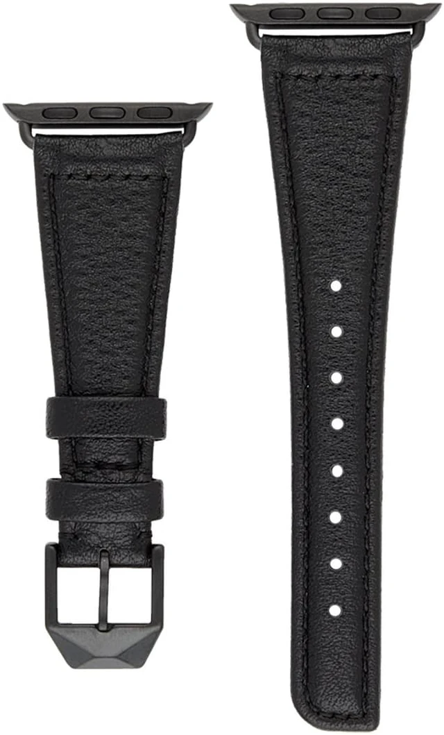 Alt view image 11 of 15 - Case-Mate Black Signature Leather 38mm or 40mm Apple Watch Band