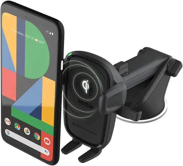 Alt view image 10 of 20 - iOttie Wireless Car Charger Easy One Touch Wireless 2 Qi Charging Dashboard Phone Mount for iPhone, Samsung Galaxy, Huawei, LG, Smartphones