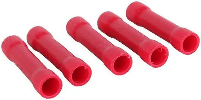 Alt view image 2 of 3 - 100x Butt Joiners Splice Connector Insulated Crimp Cold-pressed Terminals Red