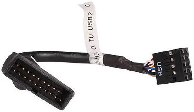 Alt view image 2 of 3 - Black USB 2.0 9Pin Housing male to USB 3.0 20pin Female Cable Extension Adaptor