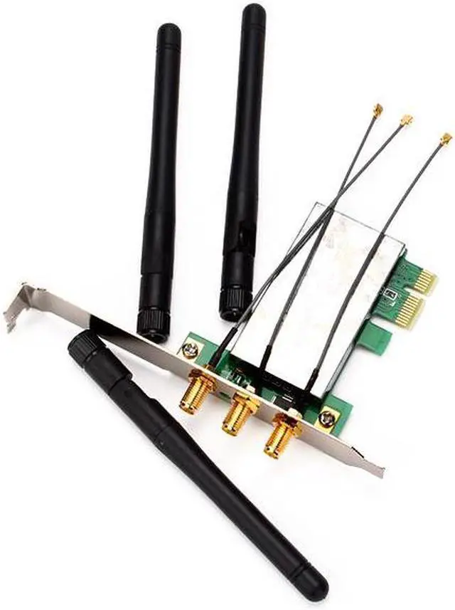Main image of Desktop PC Wireless Adapter Card With 3 Antennas Mini PCI-E To PCI-E
