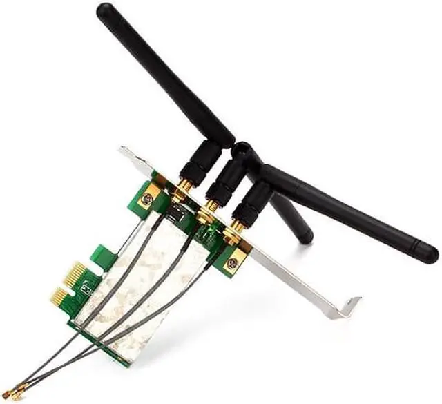Alt view image 3 of 3 - Desktop PC Wireless Adapter Card With 3 Antennas Mini PCI-E To PCI-E