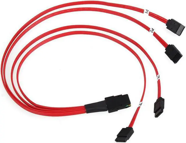 Alt view image 2 of 3 - Red Rapidly HDD Hard Drive Splitter Cable 4i SFF-8087 36P to 4 SATA 7P