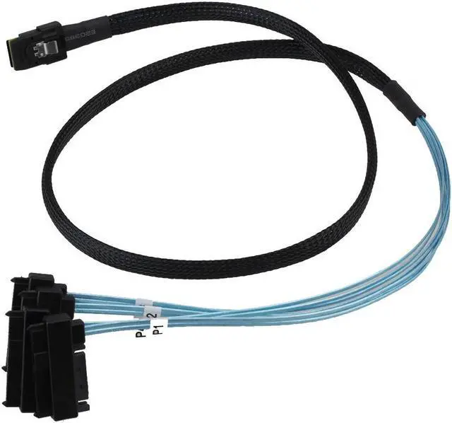 Alt view image 3 of 6 - 1m Mini SAS SATA SFF-8087 to 4 SFF-8482 15P Hard Disk Serve Data Cable 15P