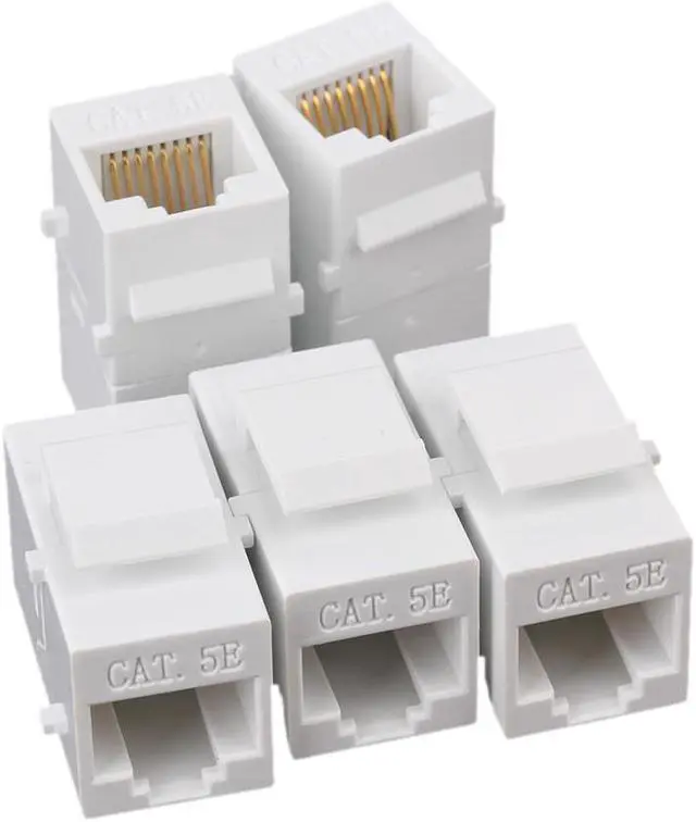 Main image of 5pcs Cat5 RJ45 Coupler Female Adapter For Keystone Panel White