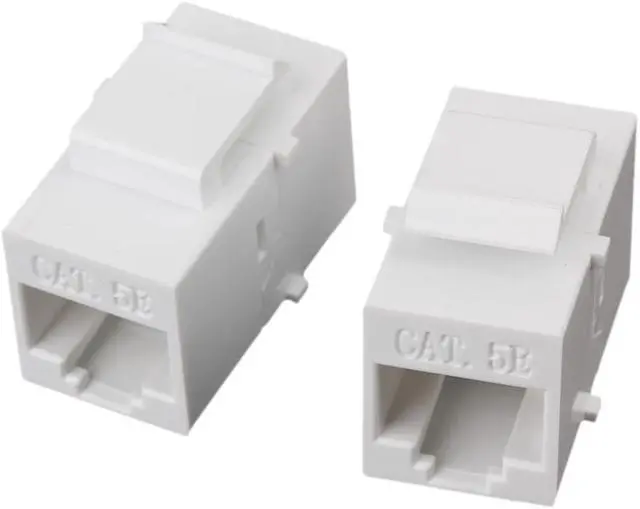 Alt view image 2 of 6 - 5pcs Cat5 RJ45 Coupler Female Adapter For Keystone Panel White
