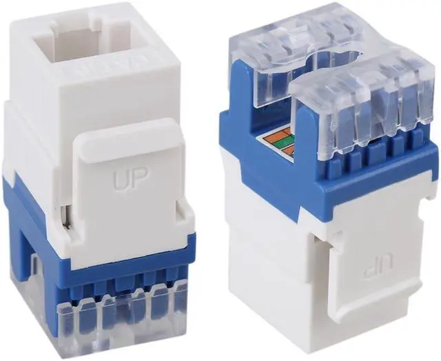 Alt view image 2 of 6 - 5pcs Cat6 RJ45 Gigabit Coupler Adapter For Keystone Panel 180°