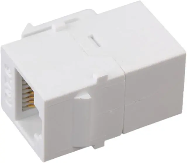 Alt view image 2 of 5 - 5 x Cat6 RJ45 Ethernet Inline Jack Coupler White Keystone Latch Female to Female