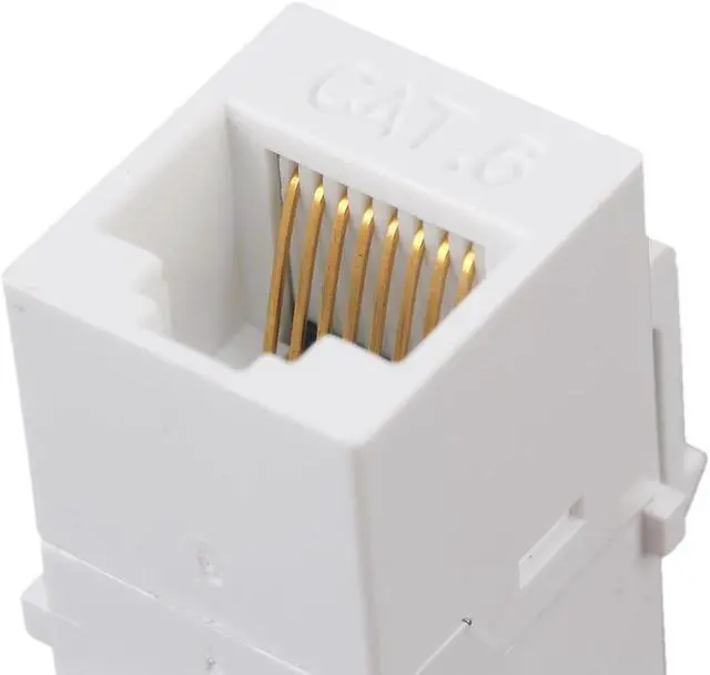 Alt view image 3 of 5 - 5 x Cat6 RJ45 Ethernet Inline Jack Coupler White Keystone Latch Female to Female