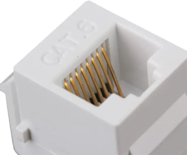 Alt view image 5 of 5 - 5 x Cat6 RJ45 Ethernet Inline Jack Coupler White Keystone Latch Female to Female