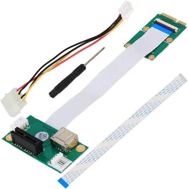 Main image of Mini PCI-E to PCI-E Express 1X +USB Riser Card with FFC Cable Up to 2.5Gpbs