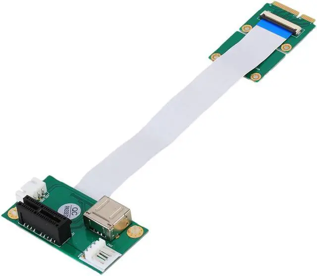 Alt view image 2 of 6 - Mini PCI-E to PCI-E Express 1X +USB Riser Card with FFC Cable Up to 2.5Gpbs