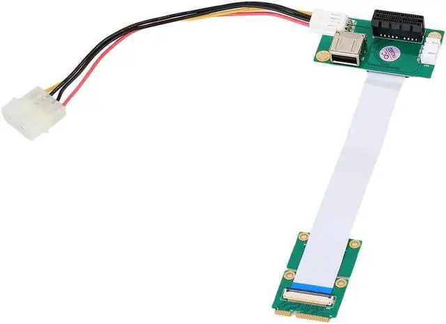 Alt view image 3 of 6 - Mini PCI-E to PCI-E Express 1X +USB Riser Card with FFC Cable Up to 2.5Gpbs