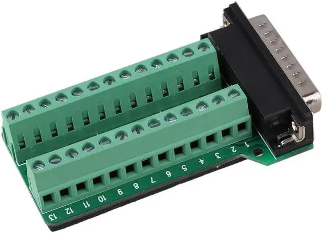 Alt view image 3 of 6 - DB25-G2-00 Male 25Pin Port Breakout PCB Board Terminal Connectors Riveting Teeth