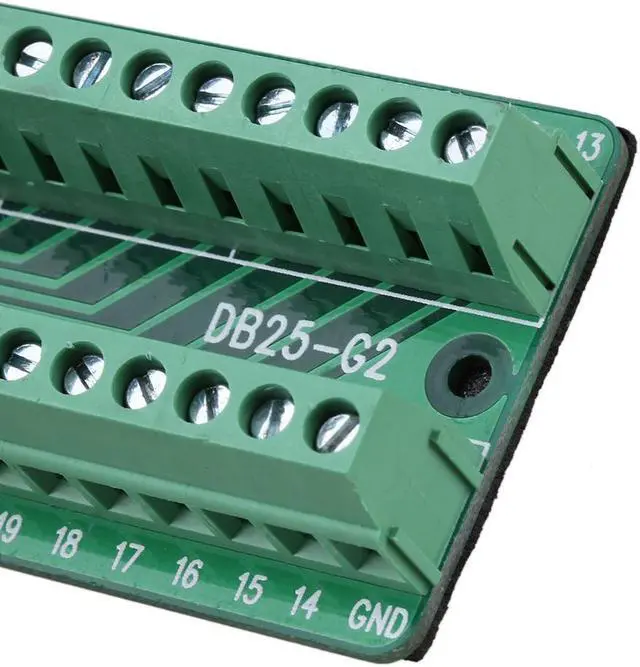 Alt view image 4 of 6 - DB25-G2-00 Male 25Pin Port Breakout PCB Board Terminal Connectors Riveting Teeth
