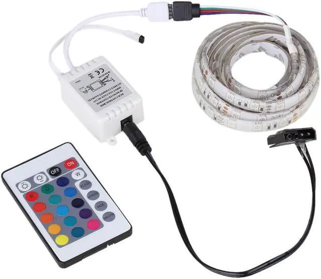 Alt view image 2 of 6 - Full Color 5050 RGB LED Light Strip Computer Case 64 Light 24 Key Remote Control