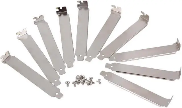 Main image of 10 x Computer PC Stainless Steel Blank Slot PCI Bracket Cover Plate with Screws