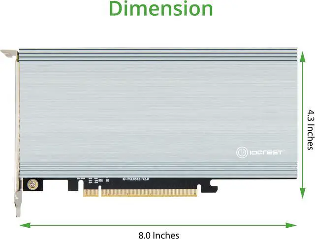 Quad M.2 NVMe Ports Non-RAID to PCIe 3.0 x16 Bifurcation Riser