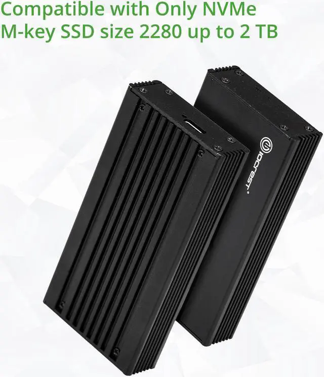 Alt view image 4 of 11 - USB-C 3.2 Gen 2x2 M.2 M-key NVME Gen 3x4 SSD External Enclosure Asmedia Chipset