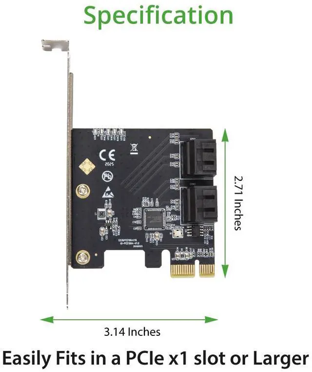 Alt view image 3 of 20 - 4 Port SATA III PCI-e 3.0 x1 Card Non-Raid with Low Profile Bracket