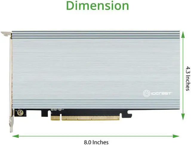 Alt view image 5 of 9 - QUAD M.2 NVMe Ports to PCIe 3.0 x16 Interface ( x8 Bandwidth) Bifurcation Riser Controller