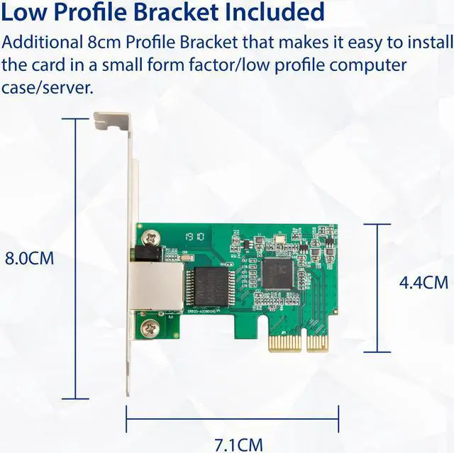 Alt view image 5 of 13 - Syba 2.5 Gigabit Ethernet PCI Express PCI-E Network Controller Card 10/100/1000/25000 Mbps RJ45 LAN Adapter Converter for Desktop PC