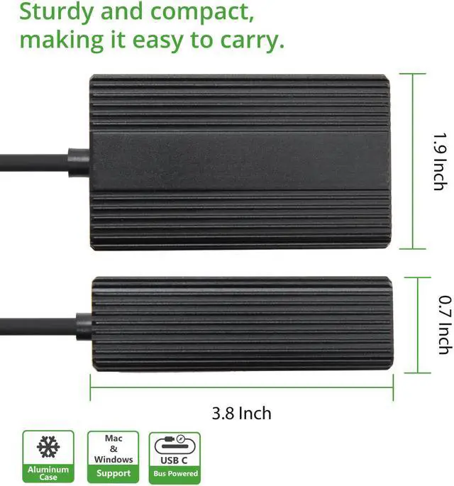 Alt view image 2 of 4 - USB-C Type C 3.1 2.5 Gigabit Ethernet Adapter LAN RJ-45 10/100/1000/2500