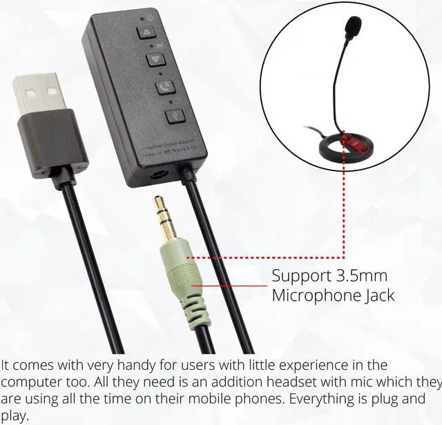 Alt view image 3 of 8 - USB Headphone Digital Adapter for Microsoft Teams and Lync