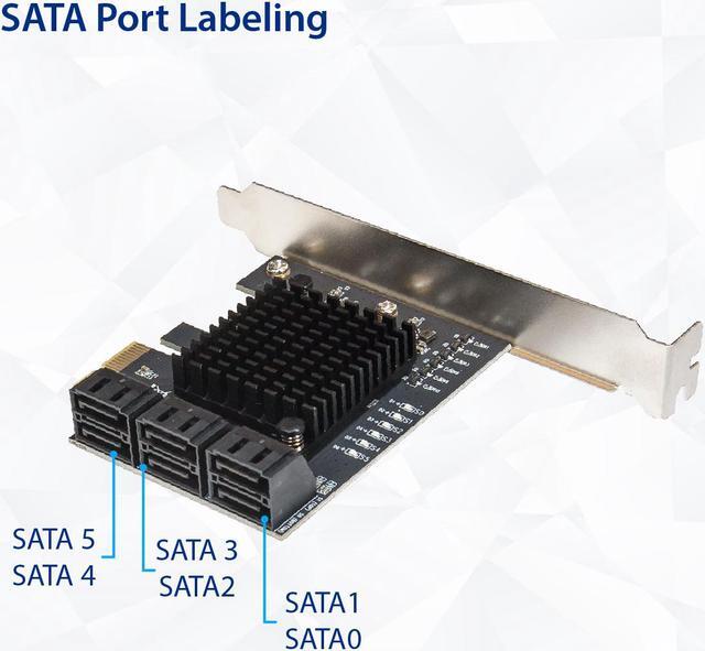 Alt view image 6 of 17 - 6 Port SATA III to PCIe 3.0 x1 NON-RAID Expansion Card