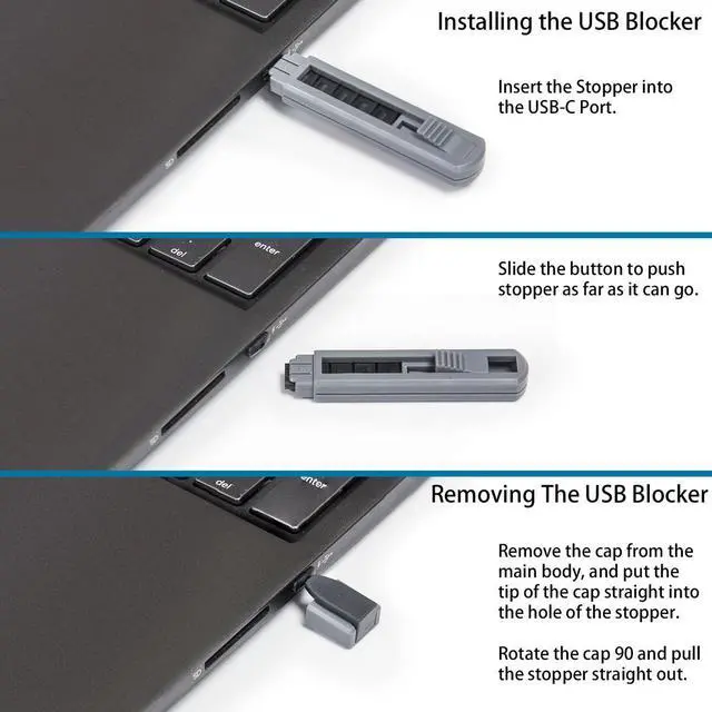 Alt view image 2 of 17 - 6 Piece USB-C Type-C Port Blocker with Removal Tool