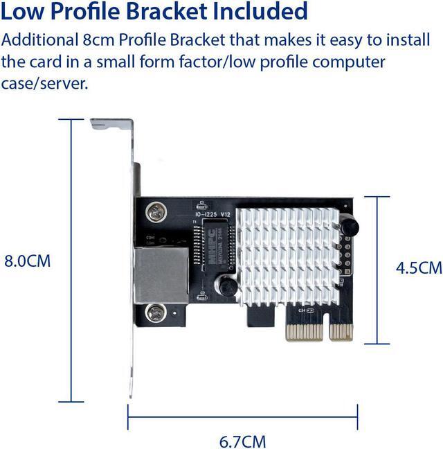 Alt view image 5 of 12 - Single Port 2.5 Gigabit Ethernet PCI-e x1 Controller Card NIC Intel I225 Chipset