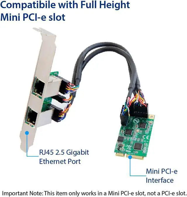 Alt view image 4 of 12 - Dual 2.5 Gigabit mini PCIe Ethernet Network Expansion Card