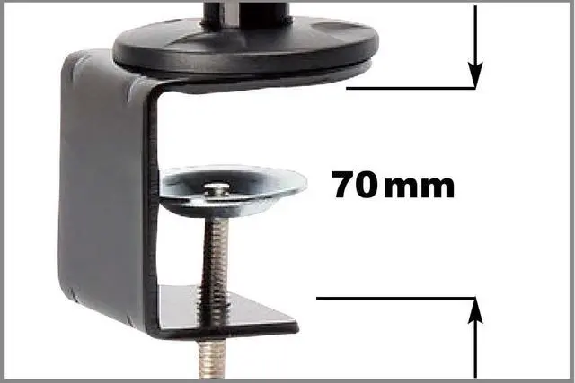 Alt view image 4 of 7 - Premium Aluminum Single Monitor Stand, Swivel VESA Mount with C Clamp for Computer Screens SY-MST66002