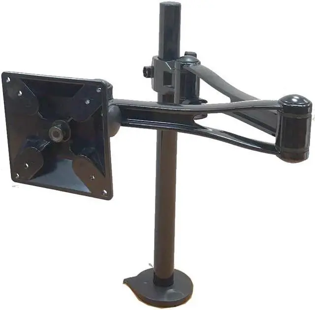 Alt view image 6 of 7 - Premium Aluminum Single Monitor Stand, Swivel VESA Mount with C Clamp for Computer Screens SY-MST66002