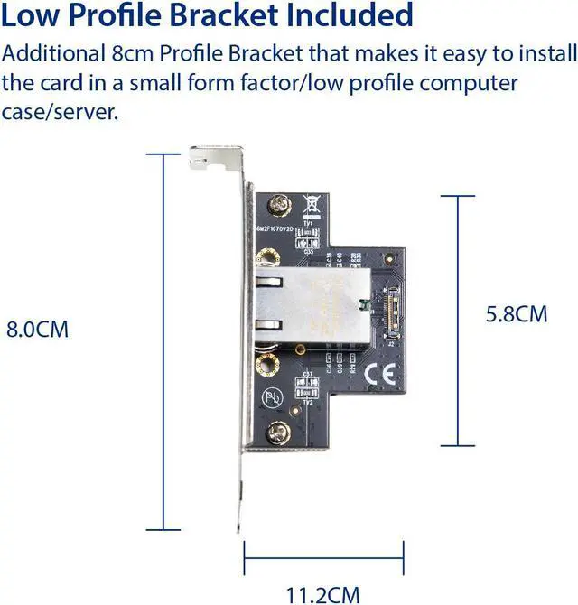 Alt view image 5 of 7 - 10 Gigabit M.2 M Key Ethernet Network Expansion Card