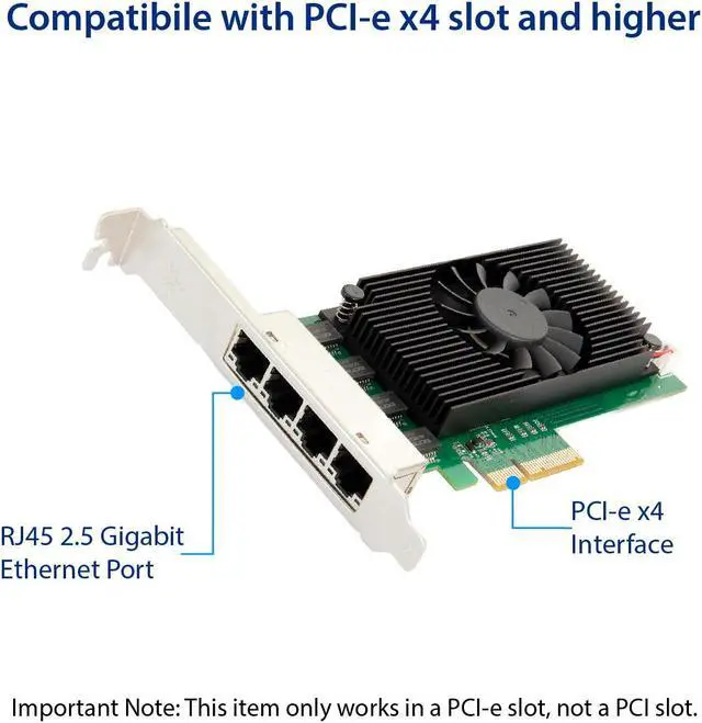 Alt view image 6 of 6 - PCI-Express 2.0 x4, 4-Port 2.5G Ethernet RJ45 Card. Support Wake-On-LAN. Intel i225 Chipset. Support IEEE 802.3IEEE 802.3uIEEE 802.3abIEEE 802.3azIEEE 802.3bz. Bundled with Low Profile Bracket.