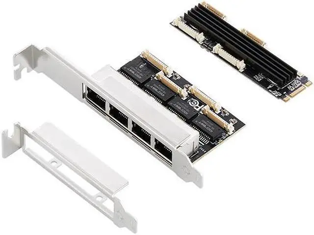 Main image of 4 Ports Gigabit M.2 M+B Key Ethernet Card