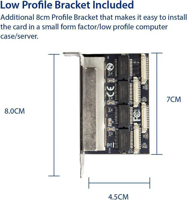 Alt view image 5 of 7 - 4 Ports Gigabit M.2 M+B Key Ethernet Card