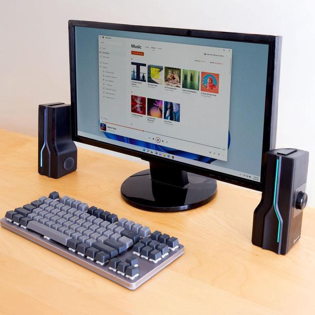 Alt view image 6 of 9 - Desktop USB Powered 2-1 RGB Stereo Sound Bar