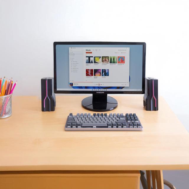 Alt view image 7 of 9 - Desktop USB Powered 2-1 RGB Stereo Sound Bar