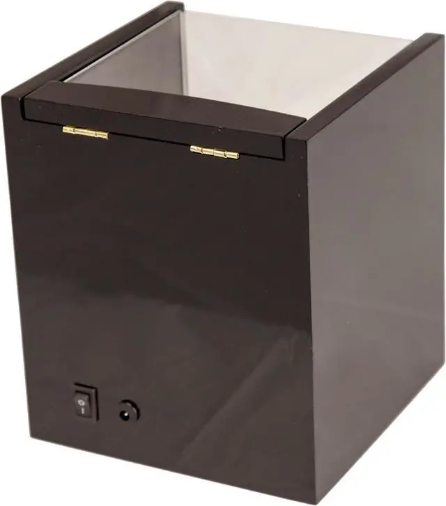 Alt view image 3 of 7 - Dual Watch Winder Store 4 Watch Automatic Quiet Rotation Top Display Box BLACK